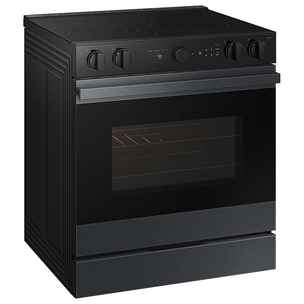 Alt View 13. Samsung - Bespoke 6.3 Cu. Ft. Slide-In Electric Range with Air Sous Vide - Matte Black Steel.