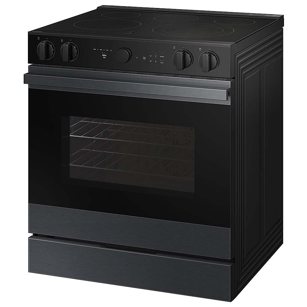Alt View 14. Samsung - Bespoke 6.3 Cu. Ft. Slide-In Electric Range with Air Sous Vide - Matte Black Steel.