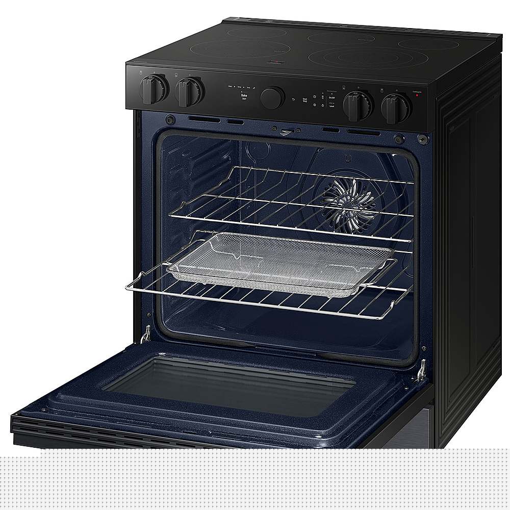 Alt View 16. Samsung - Bespoke 6.3 Cu. Ft. Slide-In Electric Range with Air Sous Vide - Matte Black Steel.