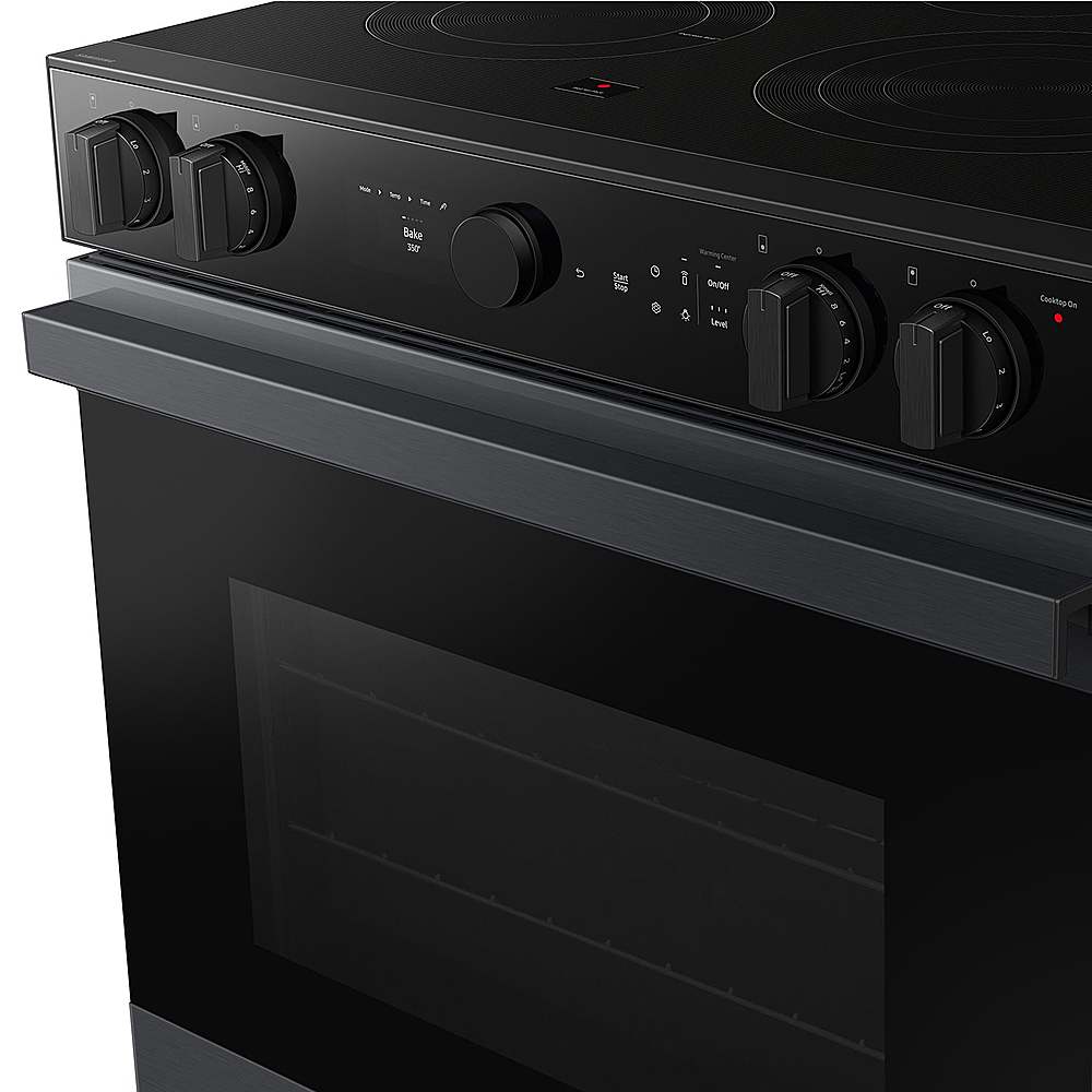 Alt View 18. Samsung - Bespoke 6.3 Cu. Ft. Slide-In Electric Range with Air Sous Vide - Matte Black Steel.