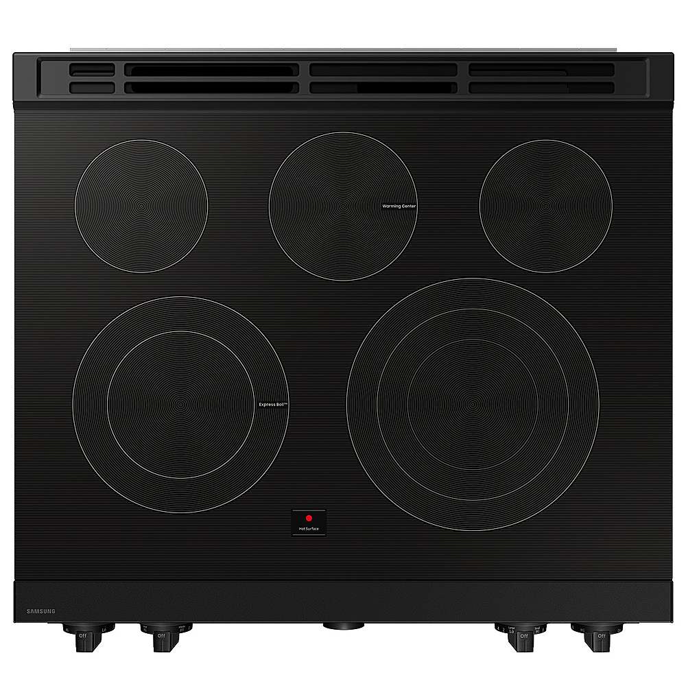 Alt View 22. Samsung - Bespoke 6.3 Cu. Ft. Slide-In Electric Range with Air Sous Vide - Matte Black Steel.