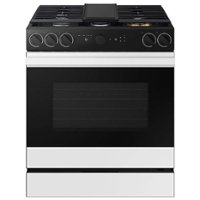 Samsung - Bespoke 6.0 Cu. Ft. Slide-In Gas Range with Smart Oven Camera - White Glass - Front_Zoom