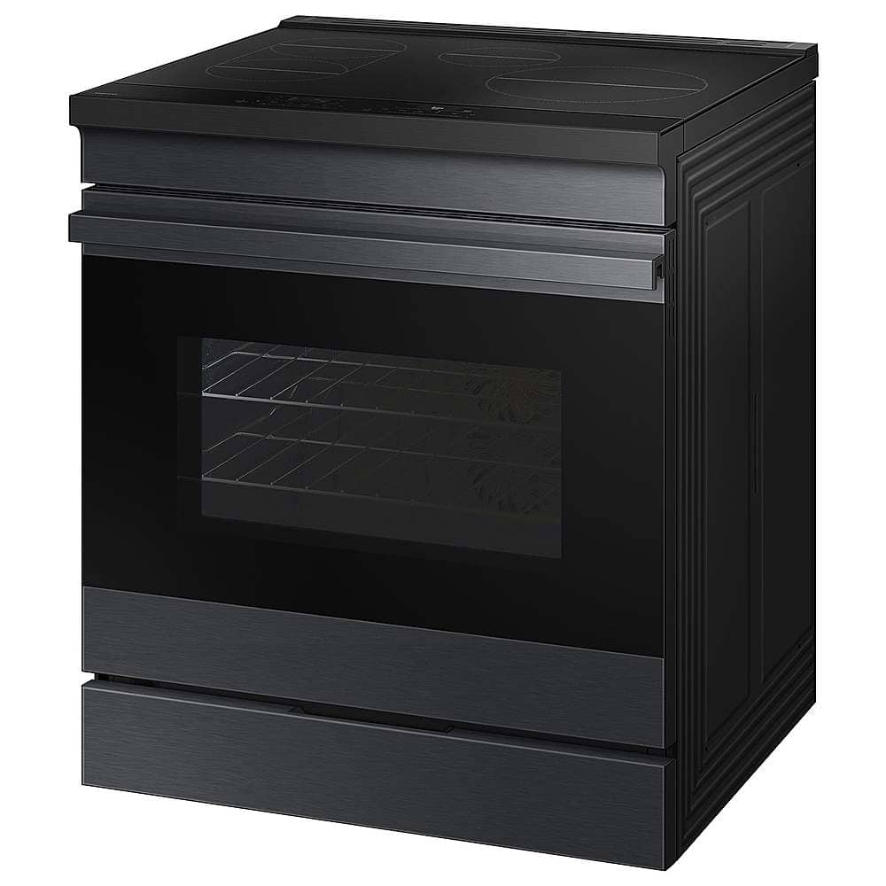 Alt View 13. Samsung - Bespoke 6.3 Cu. Ft. Slide-In Electric Induction Range with Ambient Edge Lighting - Matte Black Steel.