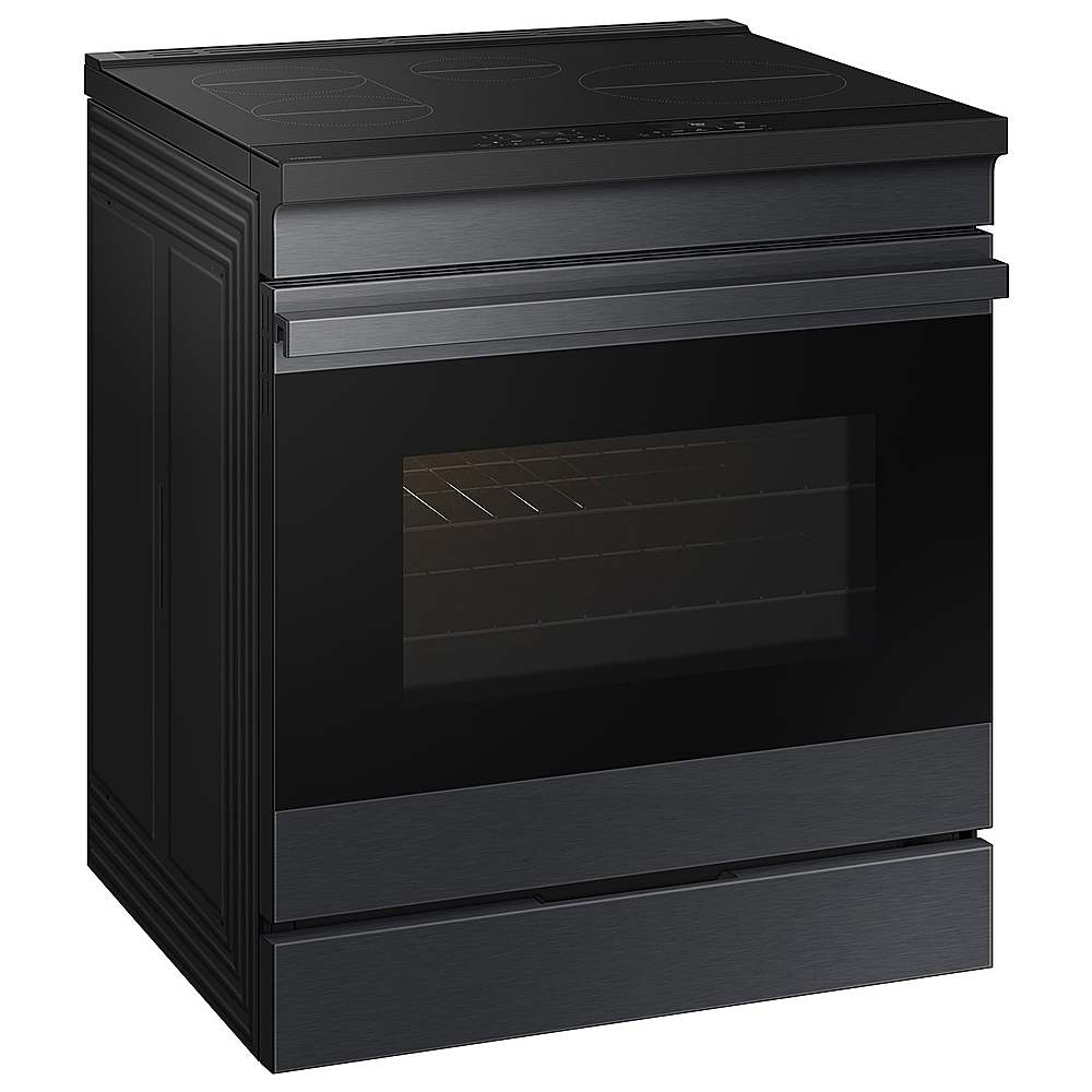 Alt View 12. Samsung - Bespoke 6.3 Cu. Ft. Slide-In Electric Induction Range with Ambient Edge Lighting - Matte Black Steel.