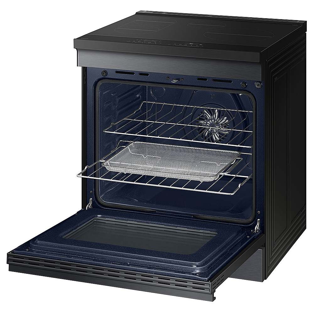 Alt View 15. Samsung - Bespoke 6.3 Cu. Ft. Slide-In Electric Induction Range with Ambient Edge Lighting - Matte Black Steel.