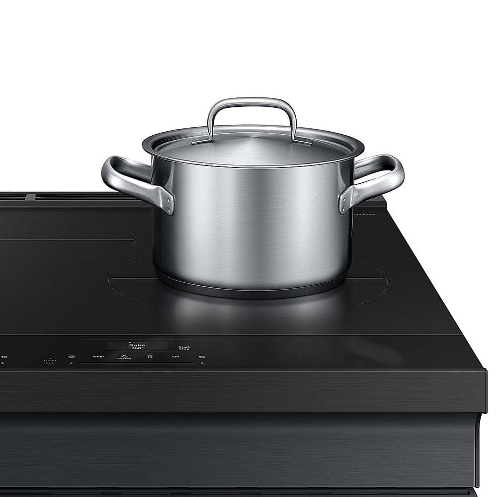 Alt View 17. Samsung - Bespoke 6.3 Cu. Ft. Slide-In Electric Induction Range with Ambient Edge Lighting - Matte Black Steel.