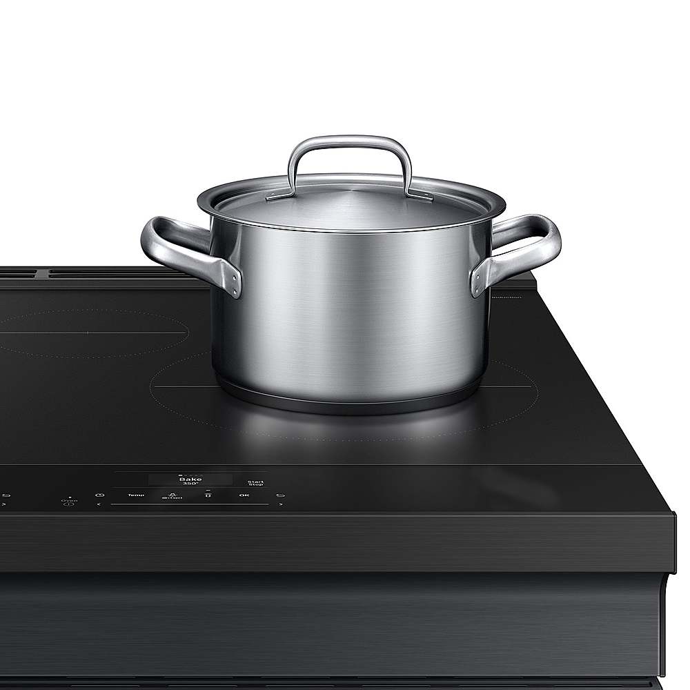 Alt View 17. Samsung - Bespoke 6.3 Cu. Ft. Slide-In Electric Induction Range with Ambient Edge Lighting - Matte Black Steel.
