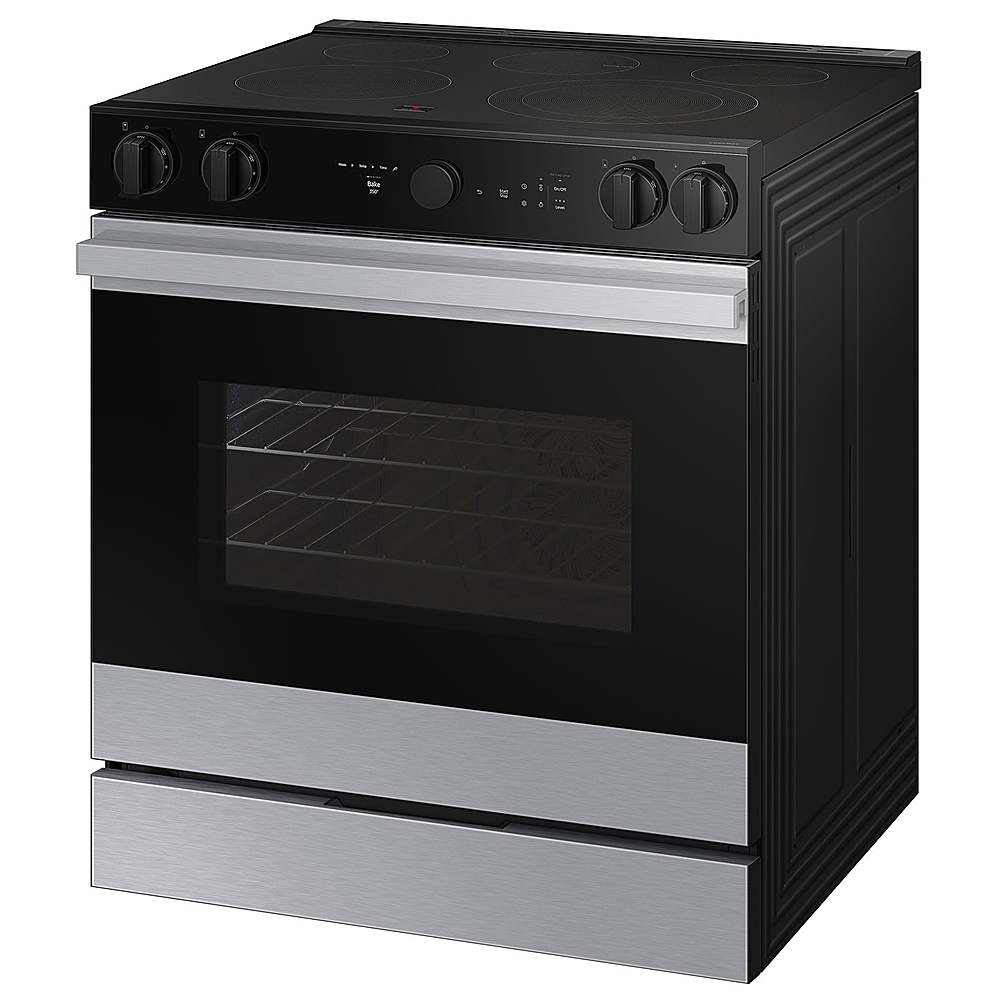 Alt View 16. Samsung - Bespoke 6.3 Cu. Ft. Slide-In Electric Range with Smart Oven Camera - Stainless Steel.