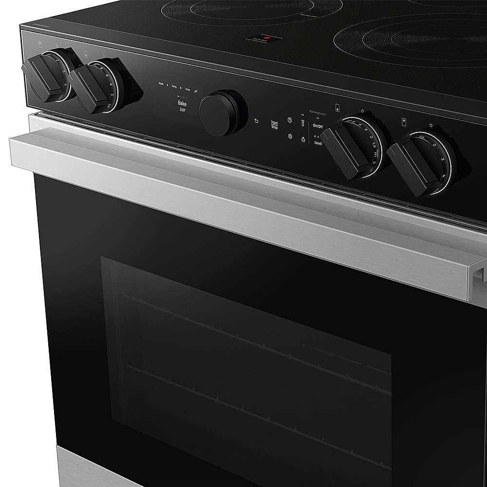 Alt View 20. Samsung - Bespoke 6.3 Cu. Ft. Slide-In Electric Range with Smart Oven Camera - Stainless Steel.