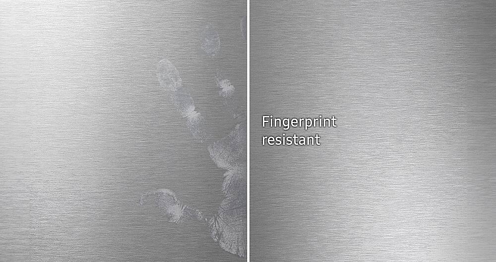 The text on the image reads "Fingerprint resistant."