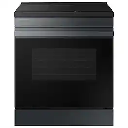 Samsung - Bespoke 6.3 Cu. Ft. Slide-In Electric Induction Range with Anti-Scratch Glass Cooktop - Matte Black Steel