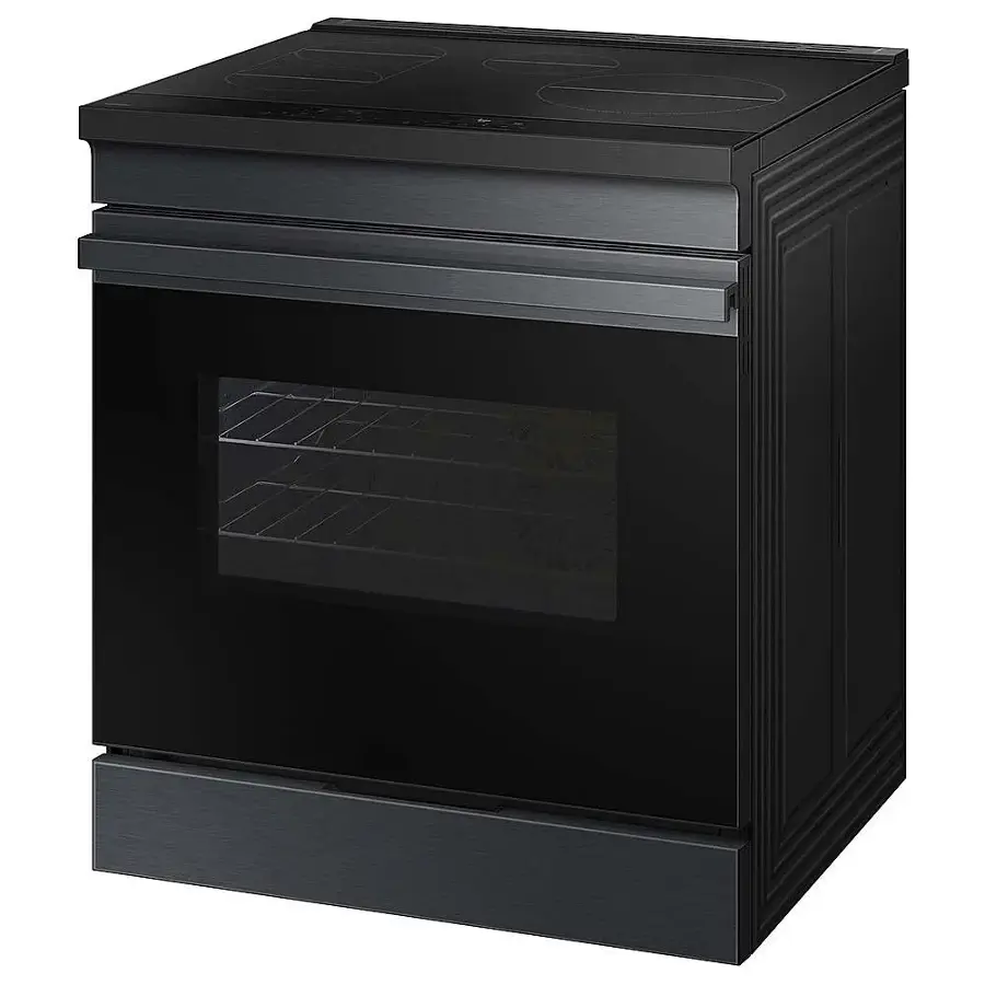 Alt View 13. Samsung - Bespoke 6.3 Cu. Ft. Slide-In Electric Induction Range with Anti-Scratch Glass Cooktop - Matte Black Steel.