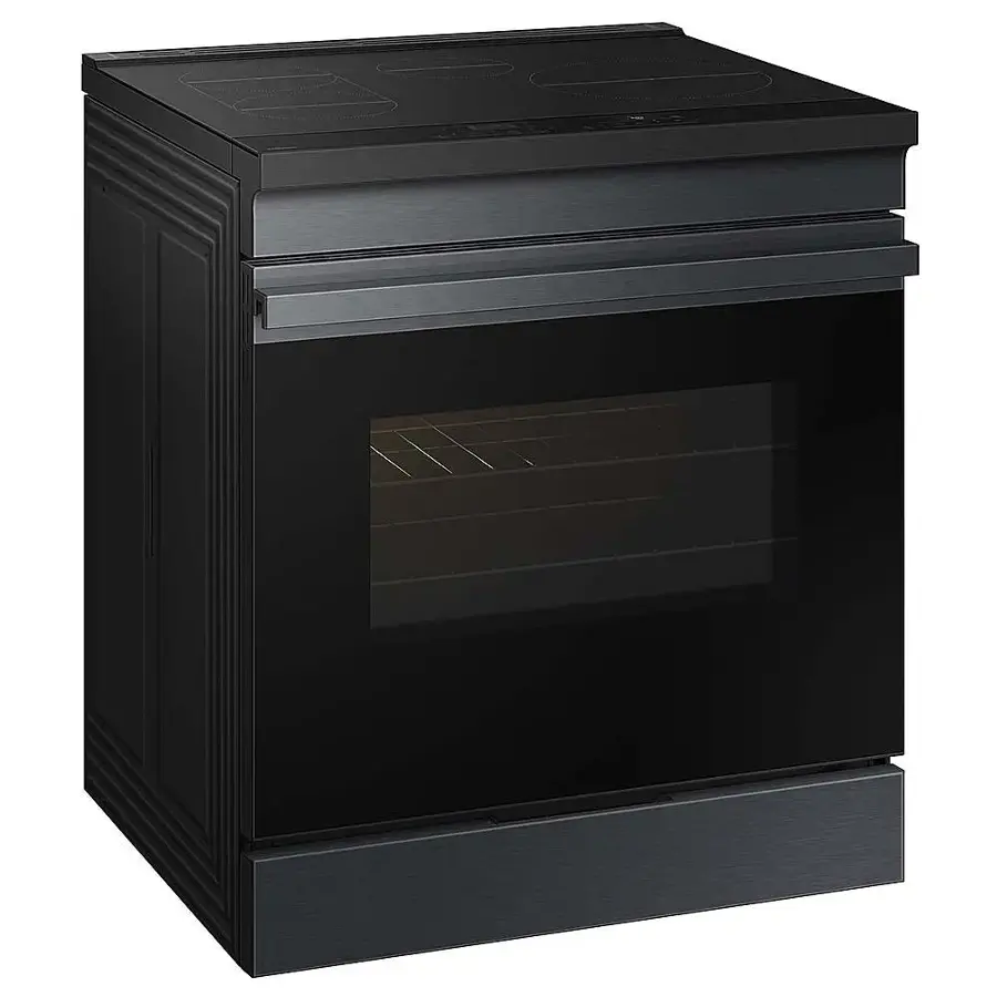 Alt View 12. Samsung - Bespoke 6.3 Cu. Ft. Slide-In Electric Induction Range with Anti-Scratch Glass Cooktop - Matte Black Steel.
