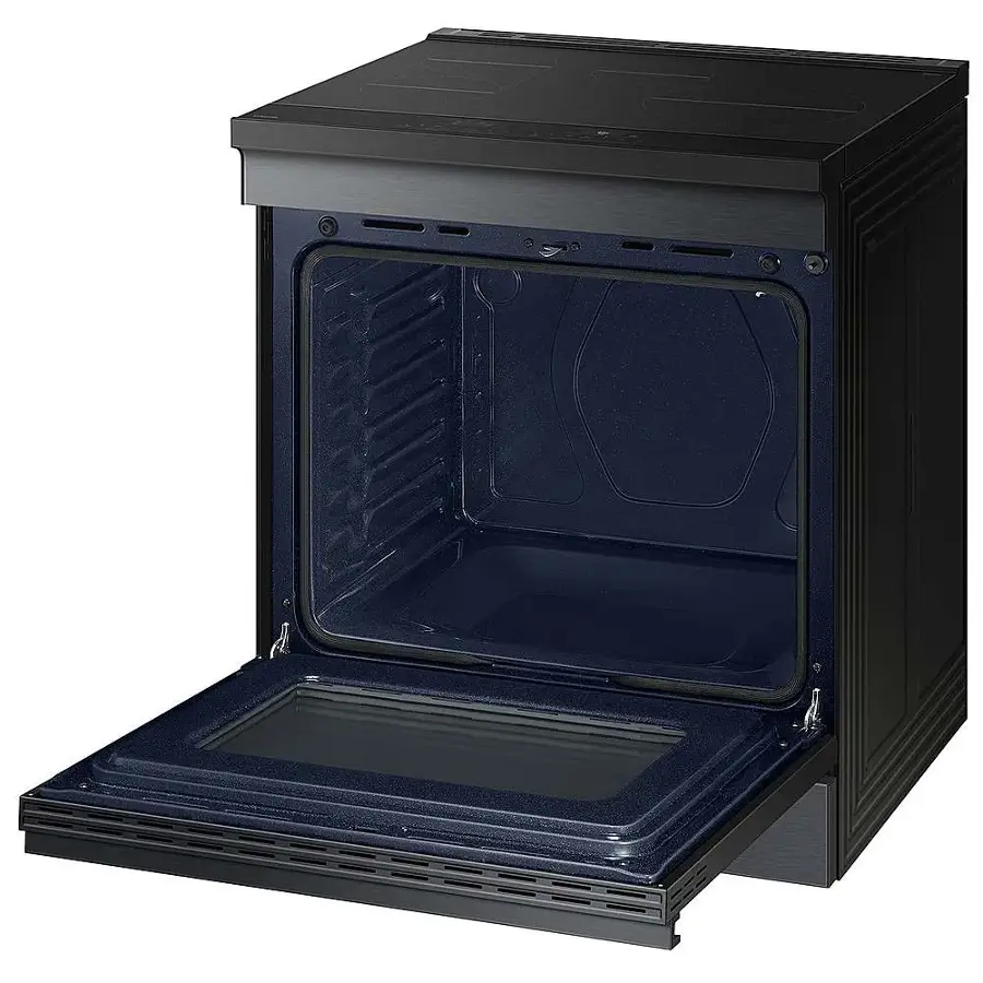 Alt View 16. Samsung - Bespoke 6.3 Cu. Ft. Slide-In Electric Induction Range with Anti-Scratch Glass Cooktop - Matte Black Steel.