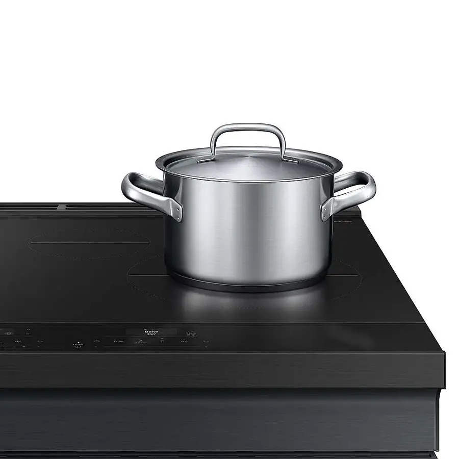 Alt View 17. Samsung - Bespoke 6.3 Cu. Ft. Slide-In Electric Induction Range with Anti-Scratch Glass Cooktop - Matte Black Steel.