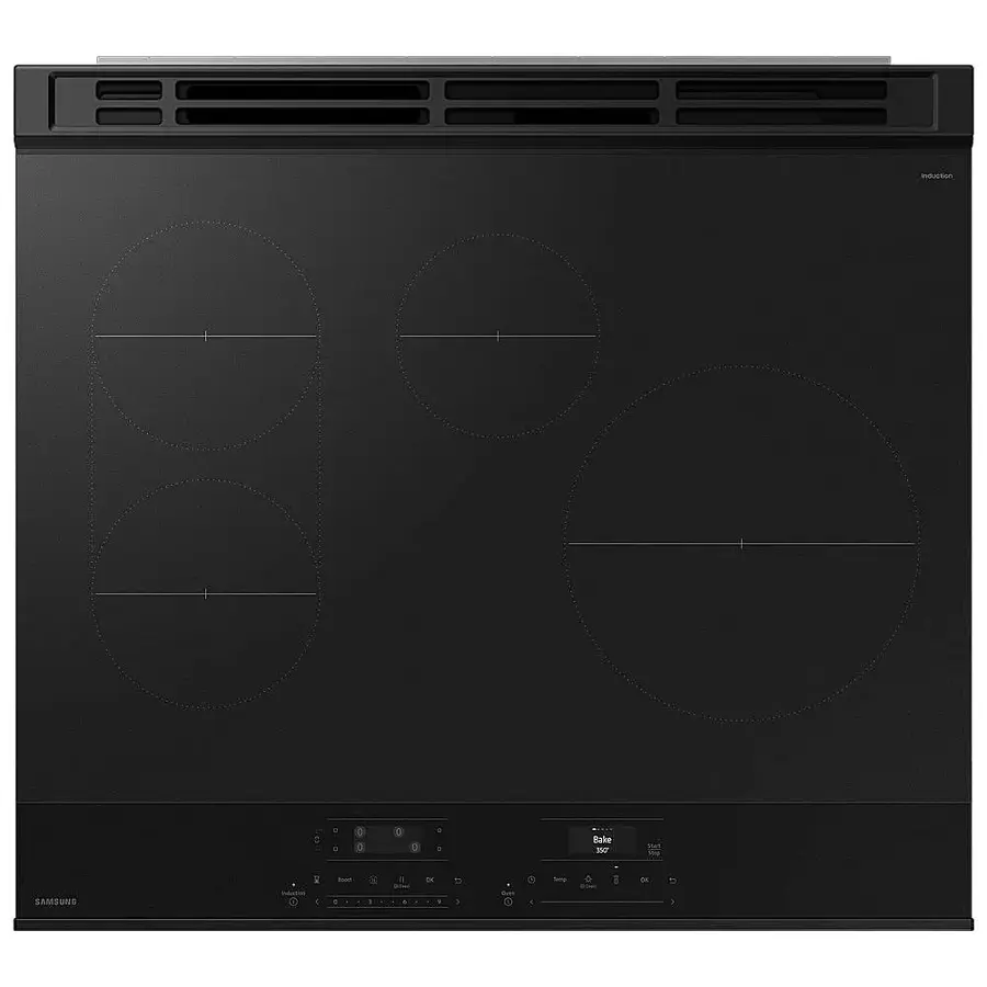 Alt View 19. Samsung - Bespoke 6.3 Cu. Ft. Slide-In Electric Induction Range with Anti-Scratch Glass Cooktop - Matte Black Steel.