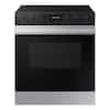 Front. Samsung - Bespoke 6.3 Cu. Ft. Slide-In Electric Range with Air Fry - Stainless Steel.