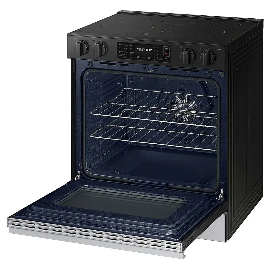 Alt View 16. Samsung - Bespoke 6.3 Cu. Ft. Slide-In Electric Range with Air Fry - Stainless Steel.