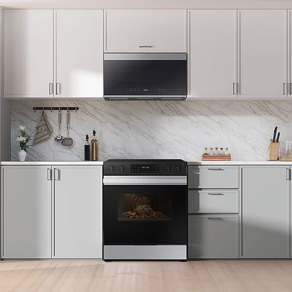 Alt View 11. Samsung - Bespoke 6.3 Cu. Ft. Slide-In Electric Range with Air Fry - Stainless Steel.