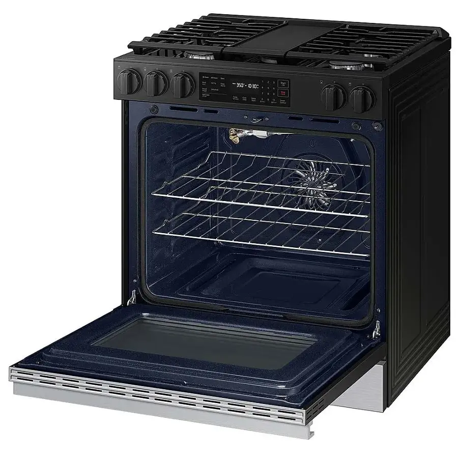 Alt View 14. Samsung - Bespoke 6.0 Cu. Ft. Slide-In Gas Range with Air Fry - Stainless Steel.