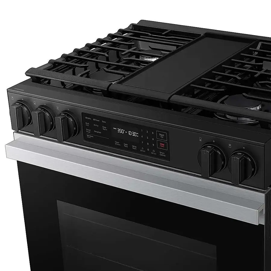 Alt View 16. Samsung - Bespoke 6.0 Cu. Ft. Slide-In Gas Range with Air Fry - Stainless Steel.