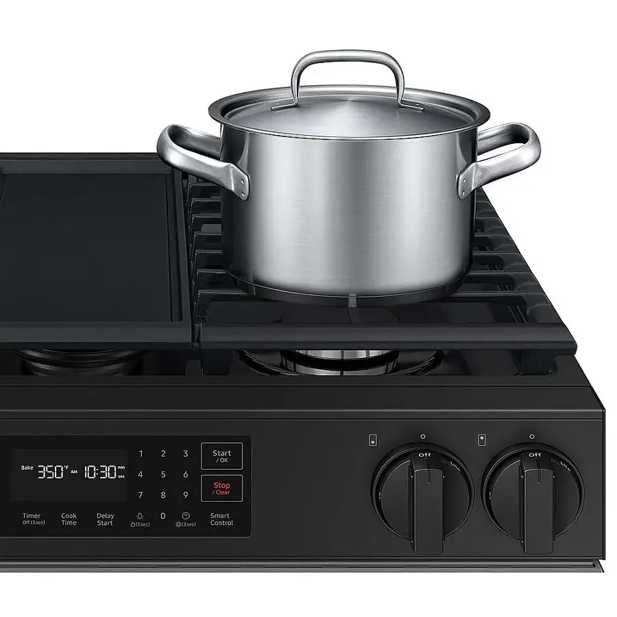 Alt View 18. Samsung - Bespoke 6.0 Cu. Ft. Slide-In Gas Range with Air Fry - Stainless Steel.