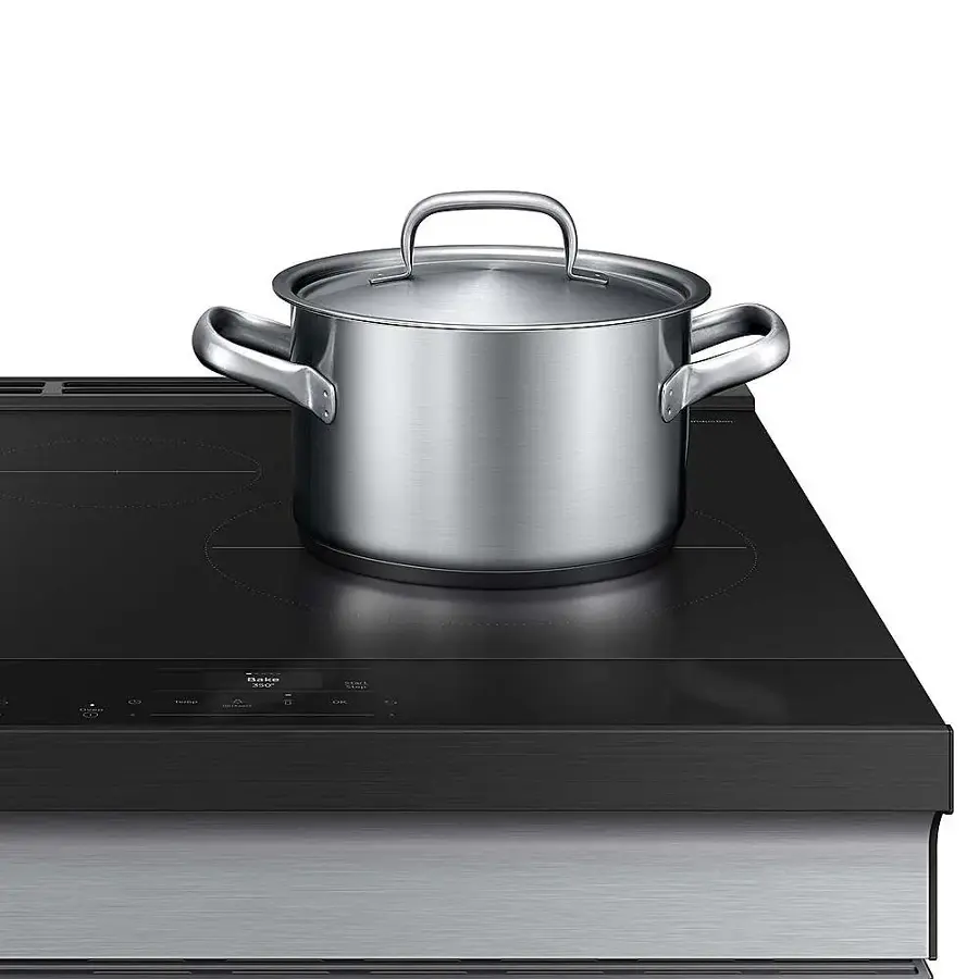 Alt View 17. Samsung - Bespoke 6.3 Cu. Ft. Slide-In Electric Induction Range with Air Fry - Stainless Steel.