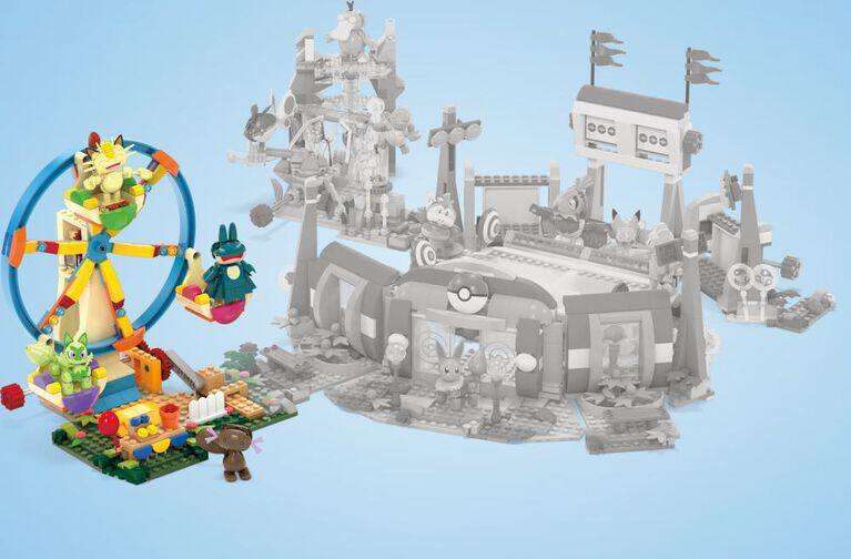 Alt View 2. MEGA - MEGA Pokémon Ferris Wheel Fun Building Toy Kit, with 4 Action Figures (393 Pieces) for Kids.