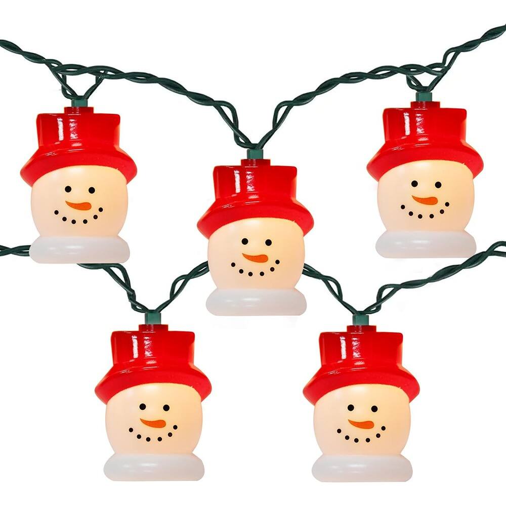 Front. ACJPR - 10-Light LED Snowman String Lights – Waterproof, UL Certified, Indoor/Outdoor Xmas Decor.