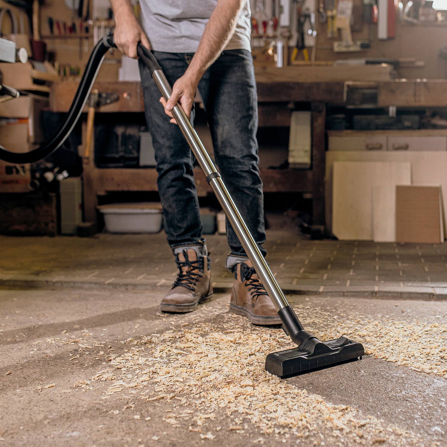 Back. Karcher - WD 6 P S Multi-Purpose 8 Gallon Wet/Dry Shop Vacuum Cleaner with Attachments, Heavy Duty - Yellow.