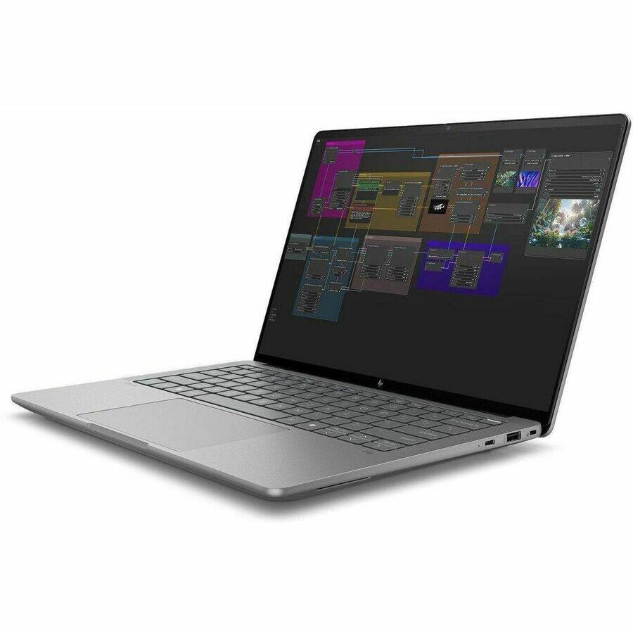 Alt View 8. HP - HP ZBook Ultra G1a 14" Touchscreen Mobile Workstation - 2.8K - AMD Ryzen AI MAX PRO 390 - 64 GB - English Keyboard - Silver.