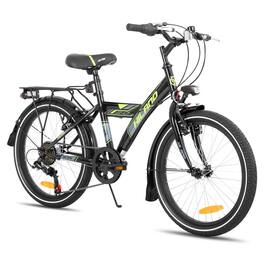 HILAND - Sentry+ 20 Inch Kids Bike for Boys Girls Ages 5-12, Children's Bicycle with Rear Rack & Kickstand, Youth Bike - Black