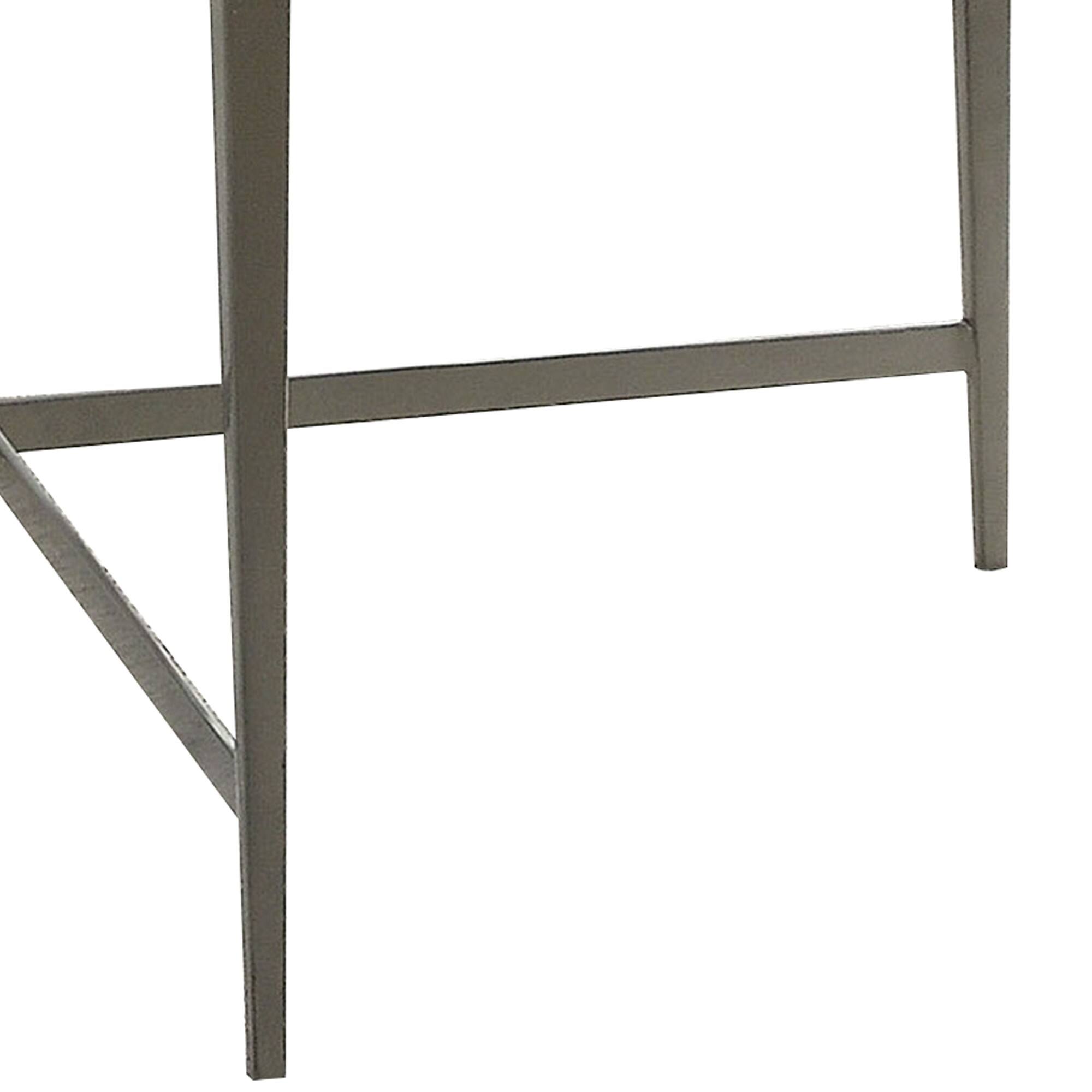 Alt View 1. Manhattan Lane - Round Glass Top Coffee Table with X Support Metal Base - Silver.