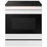 Samsung - 30 in. Wide 4 Burner Bespoke 6.3 Cu. Ft. Slide-In Electric Induction Range with Ambient Edge Lighting - White Glass