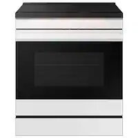 Samsung - Bespoke 6.3 Cu. Ft. Slide-In Electric Induction Range with Ambient Edge Lighting - White Glass - Front_Zoom