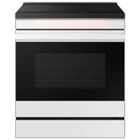 Samsung - Bespoke 6.3 Cu. Ft. Slide-In Electric Induction Range with Ambient Edge Lighting - White Glass - Front_Zoom
