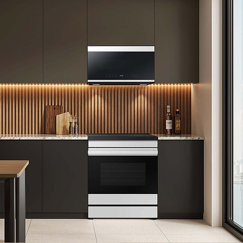 Alt View 11. Samsung - Bespoke 6.3 Cu. Ft. Slide-In Electric Induction Range with Ambient Edge Lighting - White Glass.