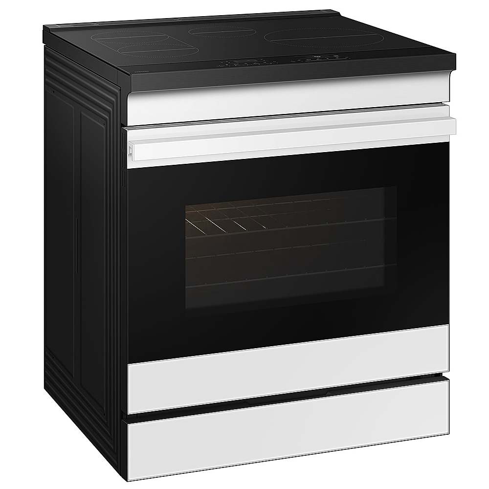 Alt View 12. Samsung - Bespoke 6.3 Cu. Ft. Slide-In Electric Induction Range with Ambient Edge Lighting - White Glass.