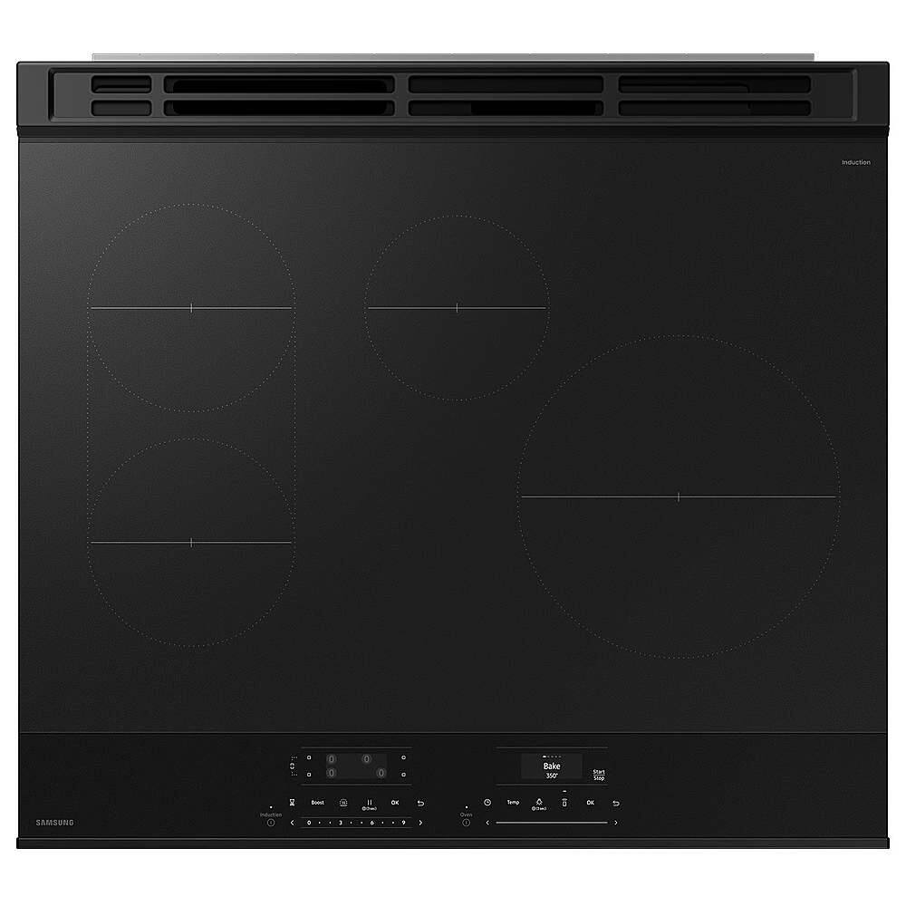 Alt View 18. Samsung - Bespoke 6.3 Cu. Ft. Slide-In Electric Induction Range with Ambient Edge Lighting - White Glass.