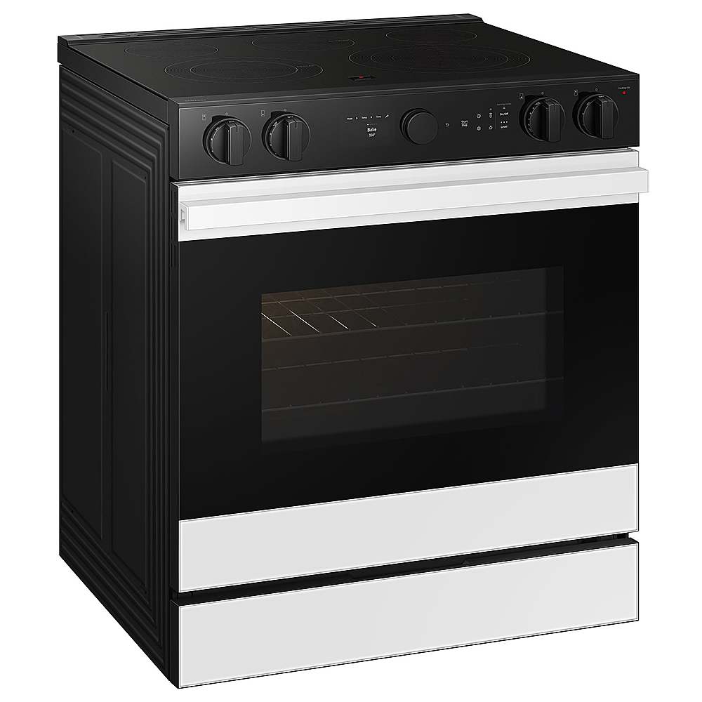 Alt View 13. Samsung - Bespoke 6.3 Cu. Ft. Slide-In Electric Range with Air Sous Vide - White Glass.