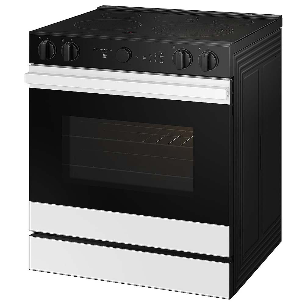 Alt View 14. Samsung - Bespoke 6.3 Cu. Ft. Slide-In Electric Range with Air Sous Vide - White Glass.