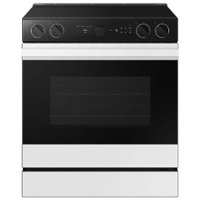 Samsung - Bespoke 6.3 Cu. Ft. Slide-In Electric Range with Smart Oven Camera - White Glass - Front_Zoom