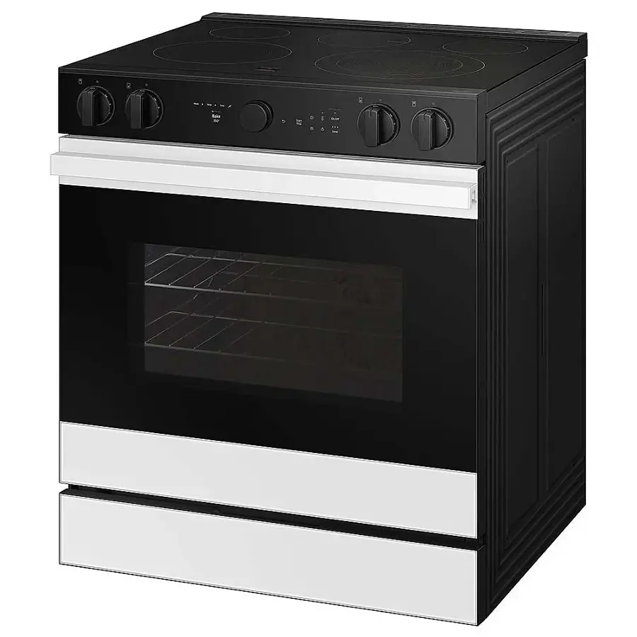 Alt View 16. Samsung - Bespoke 6.3 Cu. Ft. Slide-In Electric Range with Smart Oven Camera - White Glass.