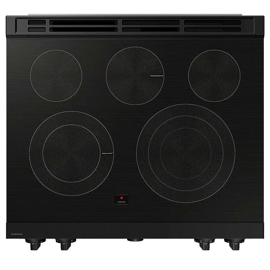 Alt View 23. Samsung - Bespoke 6.3 Cu. Ft. Slide-In Electric Range with Smart Oven Camera - White Glass.