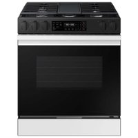 Samsung - Bespoke 6.0 Cu. Ft. Slide-In Gas Range with Air Fry - White Glass - Front_Zoom