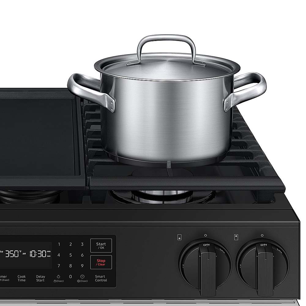 Alt View 18. Samsung - Bespoke 6.0 Cu. Ft. Slide-In Gas Range with Air Fry - White Glass.