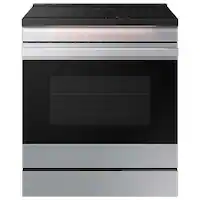 Samsung - Bespoke 6.3 Cu. Ft. Slide-In Electric Induction Range with Ambient Edge Lighting - Stainless Steel - Front_Zoom
