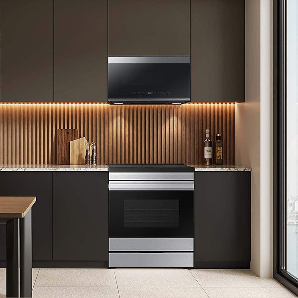 Alt View 11. Samsung - Bespoke 6.3 Cu. Ft. Slide-In Electric Induction Range with Ambient Edge Lighting - Stainless Steel.