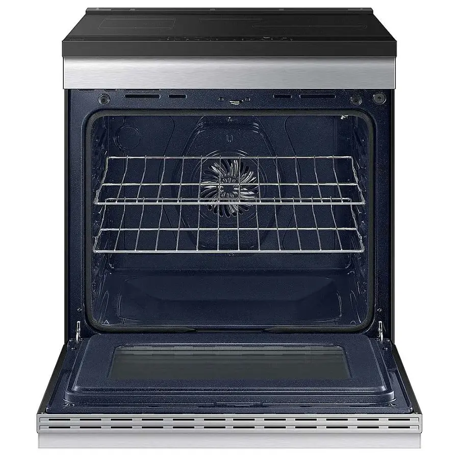 Alt View 14. Samsung - Bespoke 6.3 Cu. Ft. Slide-In Electric Induction Range with Ambient Edge Lighting - Stainless Steel.