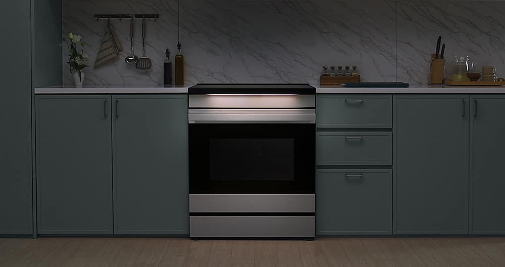 Alt View 25. Samsung - Bespoke 6.3 Cu. Ft. Slide-In Electric Induction Range with Ambient Edge Lighting - Stainless Steel.